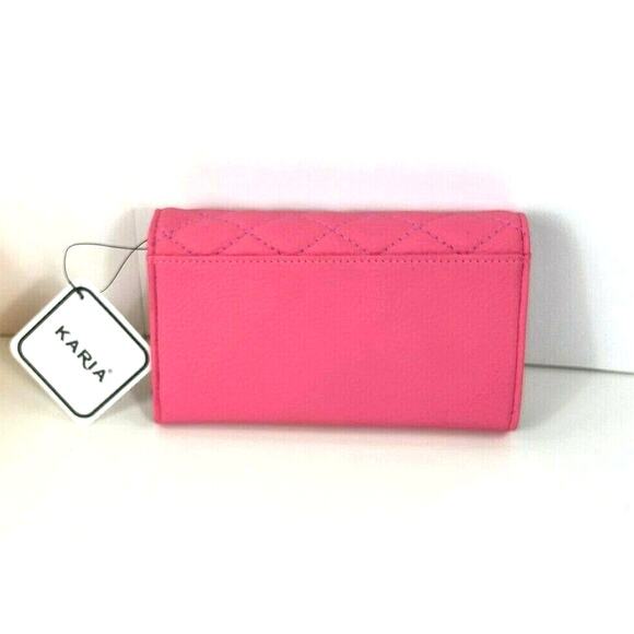 KARIA Women's Cellphone Crossbody Bag Pink Detachable Strap Great for to Her NEW - Picture 5 of 14